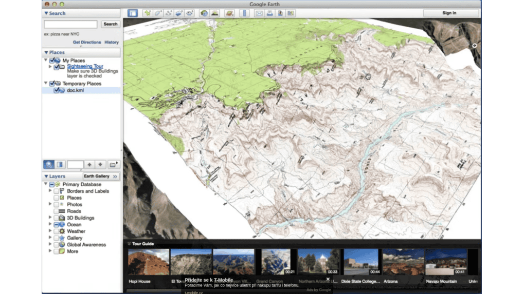 Google Earth KML overlay with 3D terrain