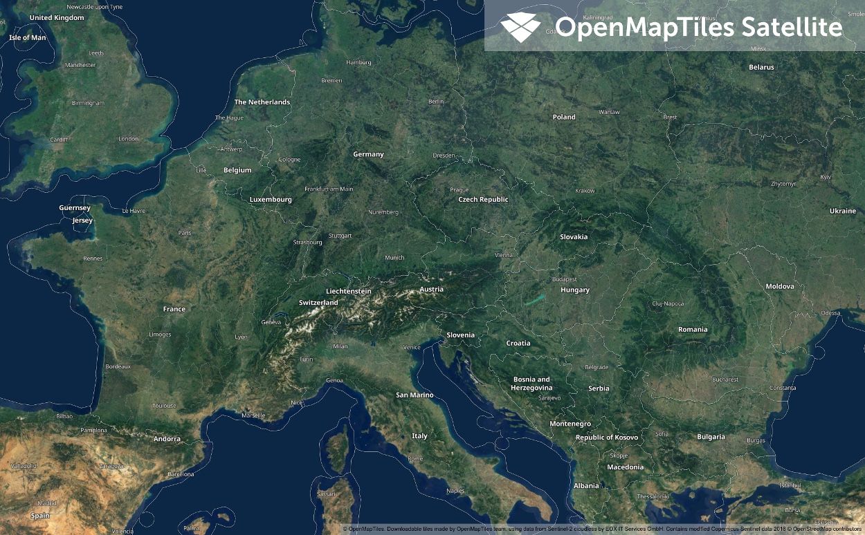 Open-source satellite map of the world