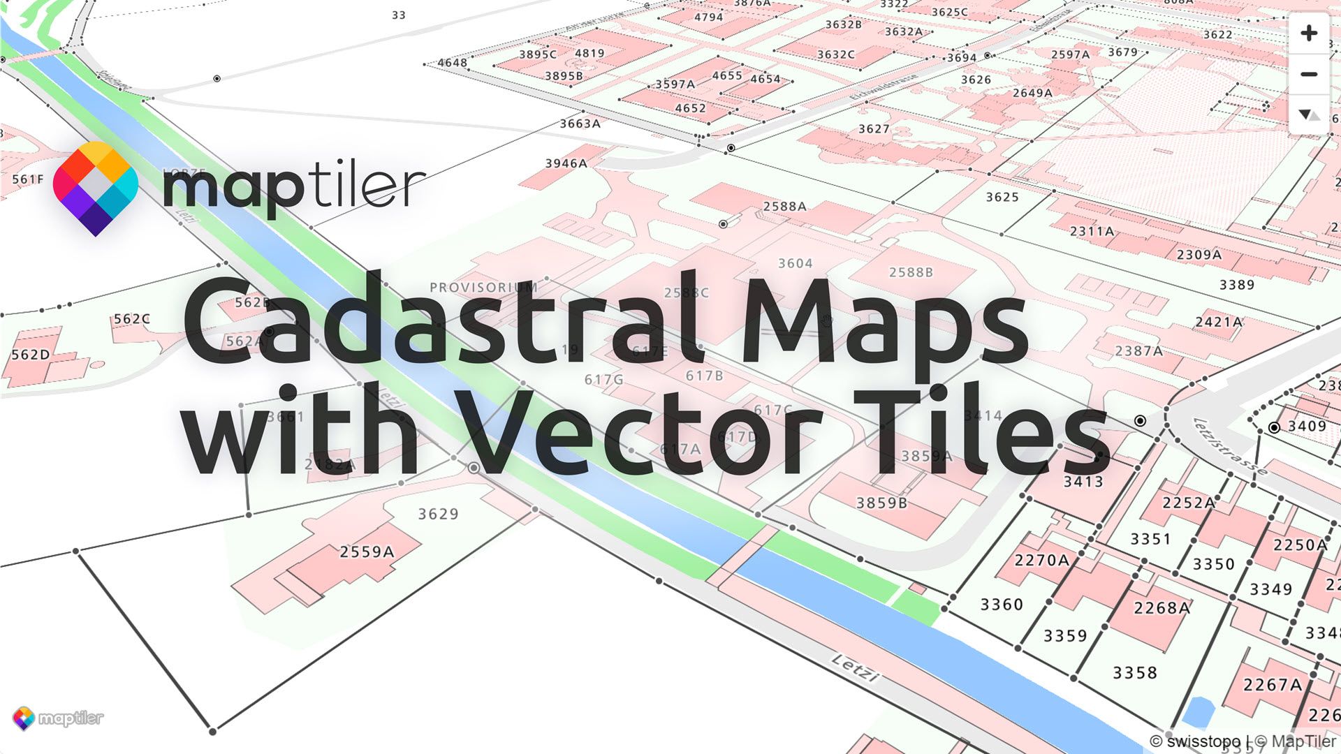 Cadastral maps in vector tiles