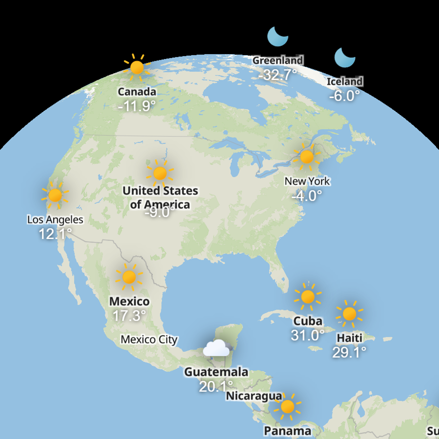 Add animated weather icons to a globe in JavaScript