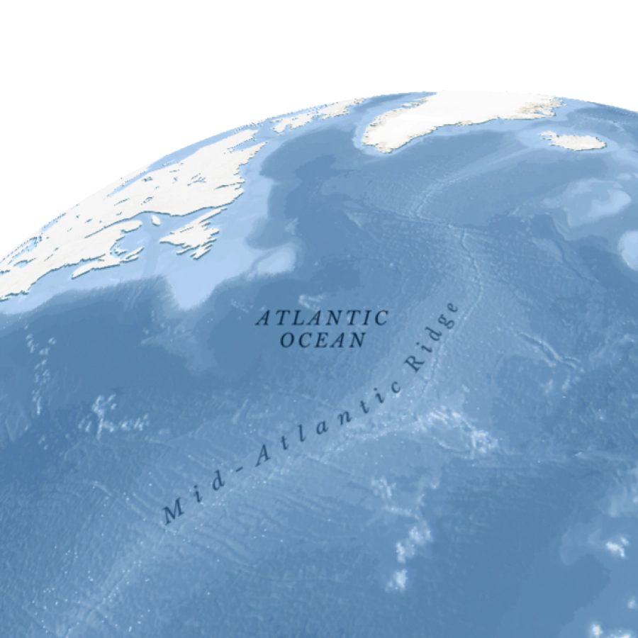 Create a bathymetry map on a globe in JavaScript