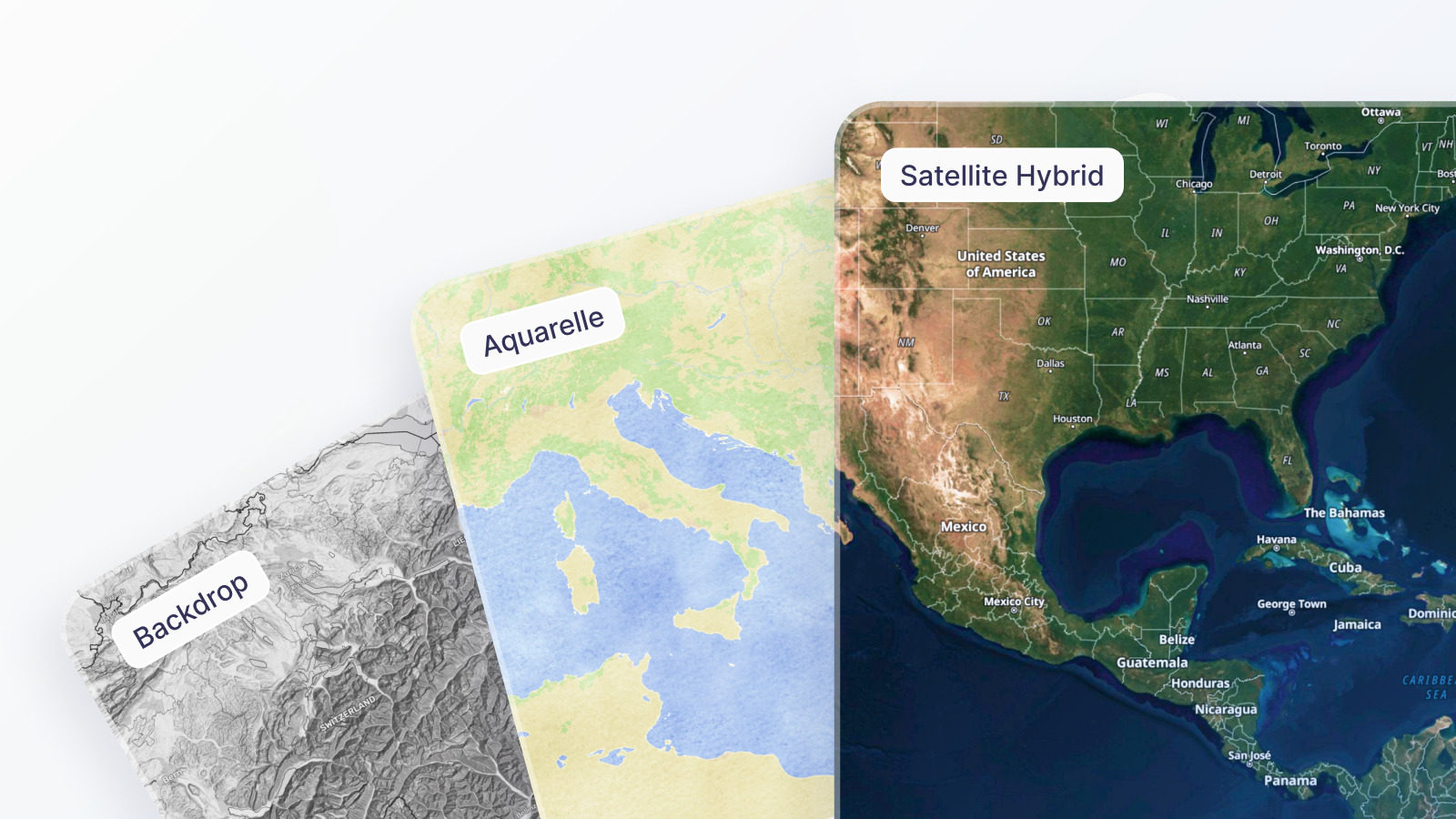 Februrary Update: New Backdrop, Aquarelle and Satellite Map Styles
