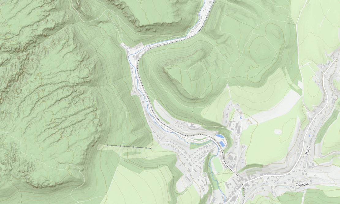 Detailed terrain for hiking and other outdoor activity maps