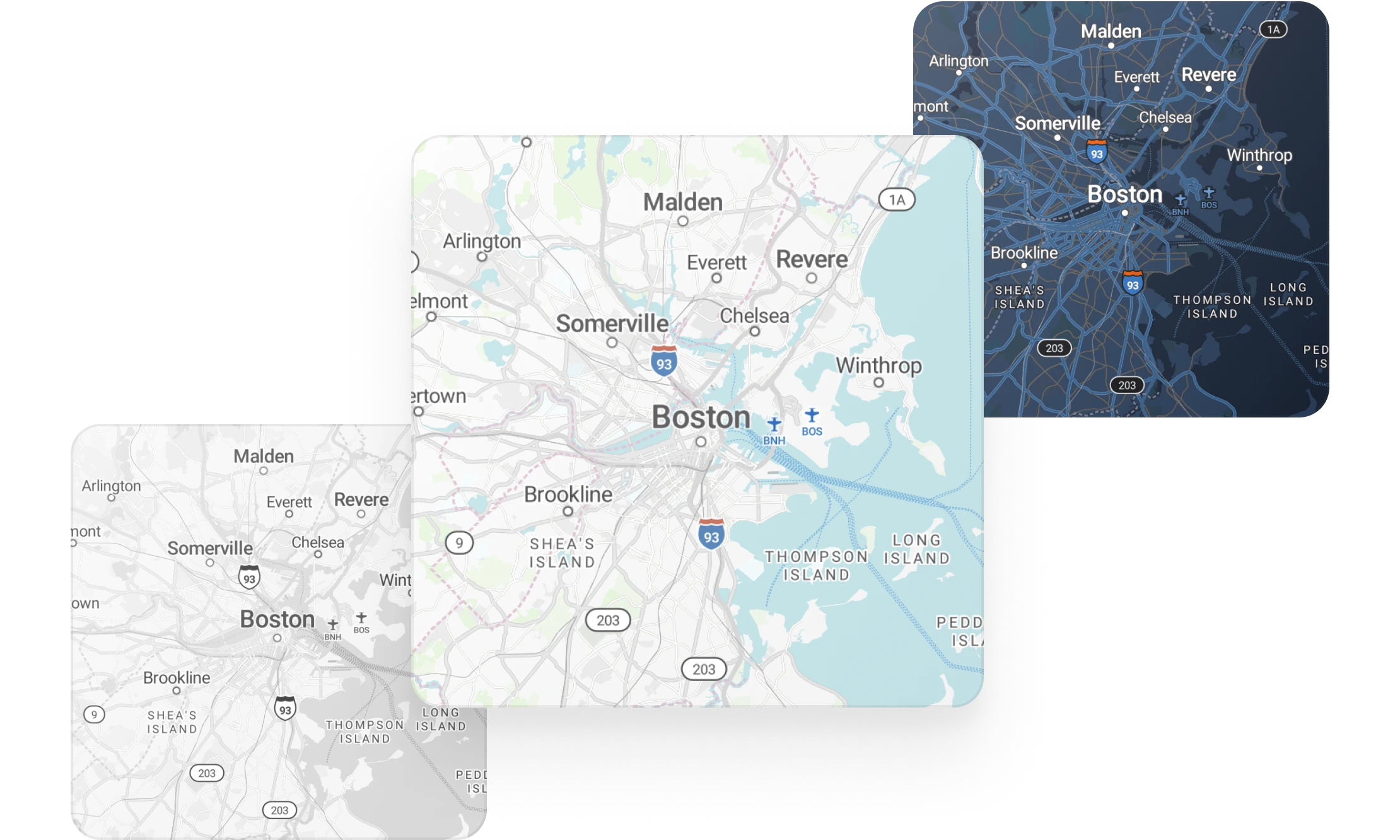 Multiple map styles for navigation