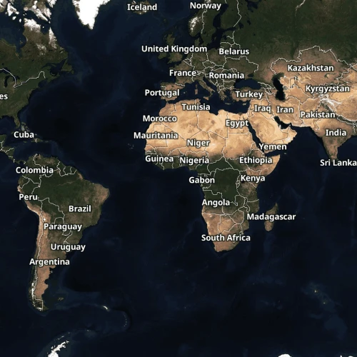 Satellite map with labels