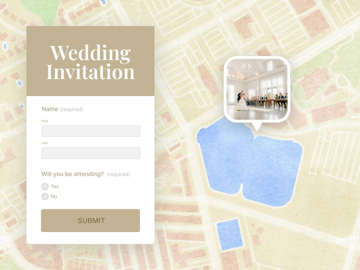Aquarelle map style for invitations