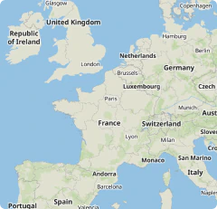 Map of Europe with MapTiler Basic style