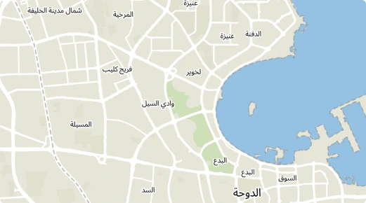 Map of Quatar in MapTiler Basic map style