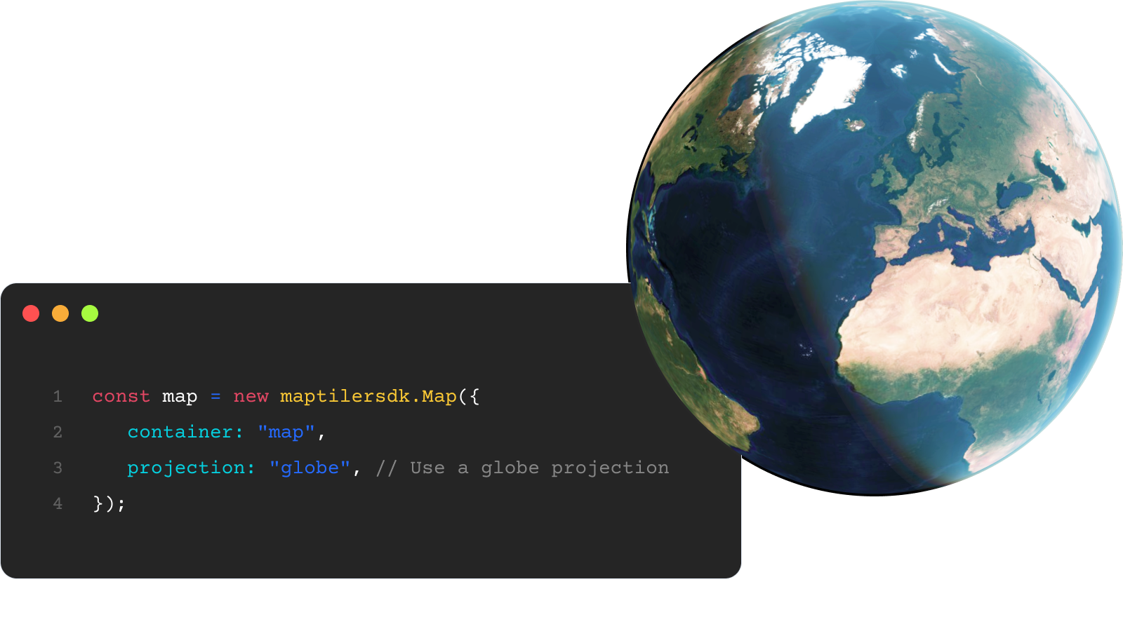 Turn a flat map into a globe with one line of JavaScript code