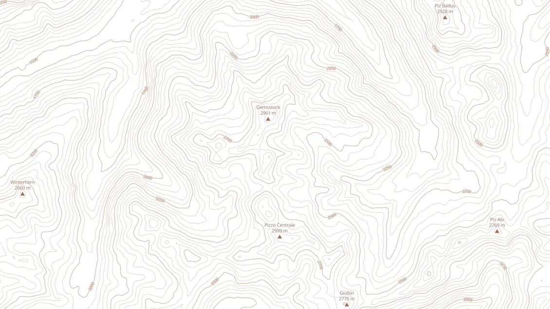 contour lines on a map
