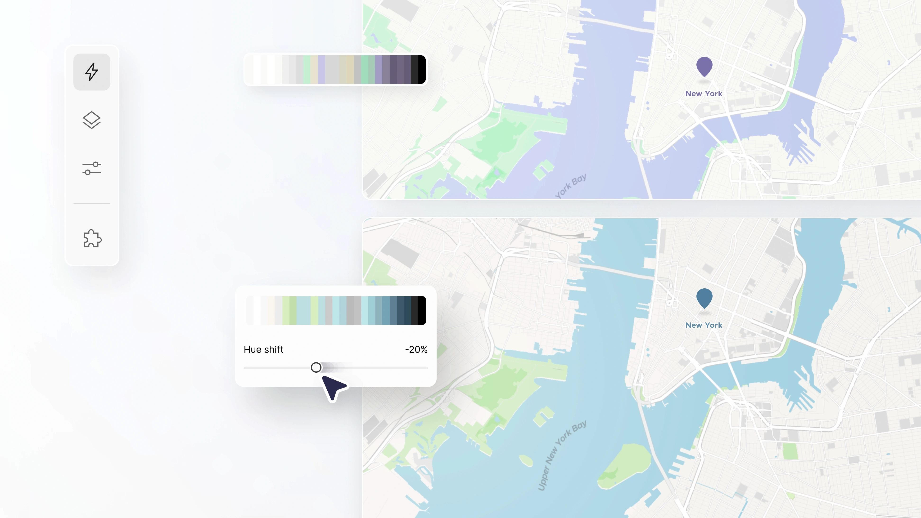 Map being customized changing color