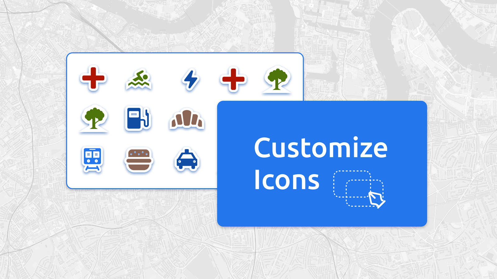 Customize icons to elevate your web maps image