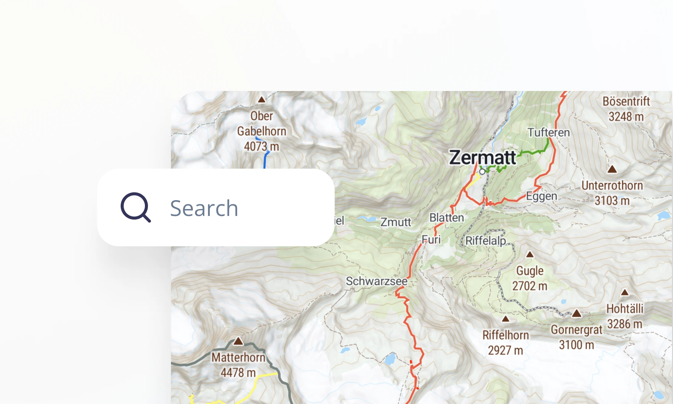 Hiking map of Switzerland 