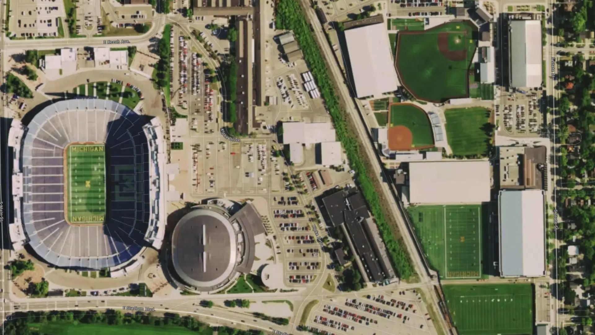 Aerial photography football stadium