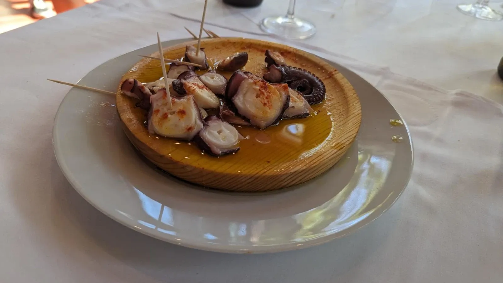 Octopus dish, one of the various tapas served during the conference.