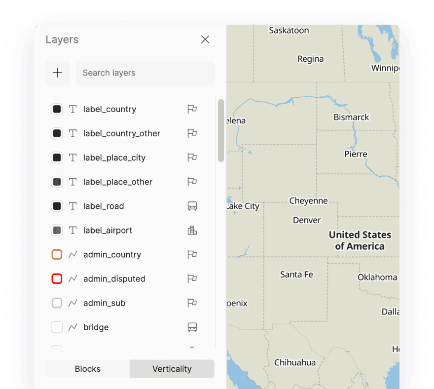 selecting language of a map labels in customize tool