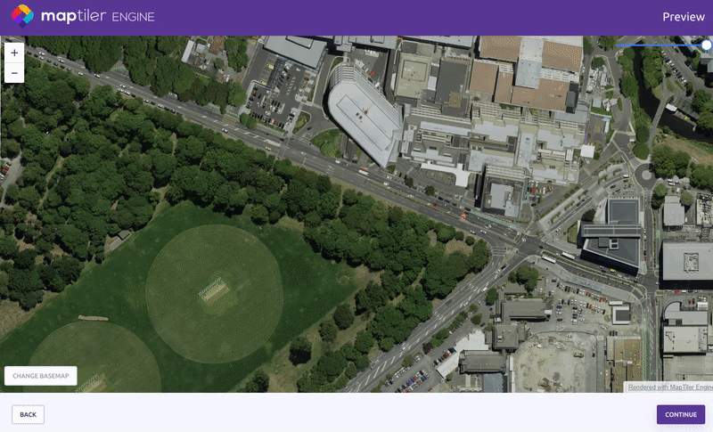 MapTiler Engine georeferencer with satellite map