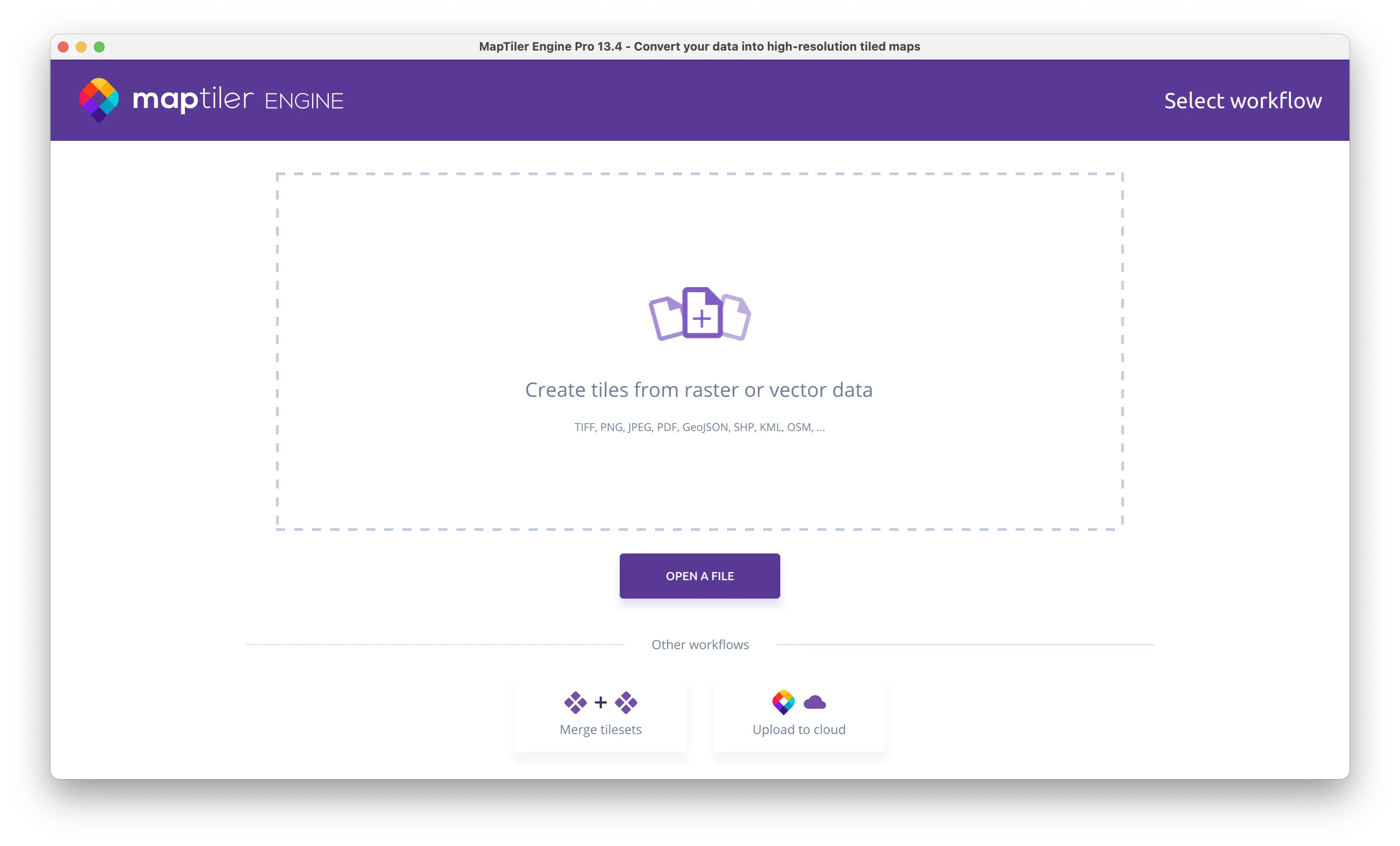 MapTiler Engine flows options