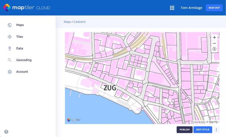 Cadastral maps with vector tiles | MapTiler