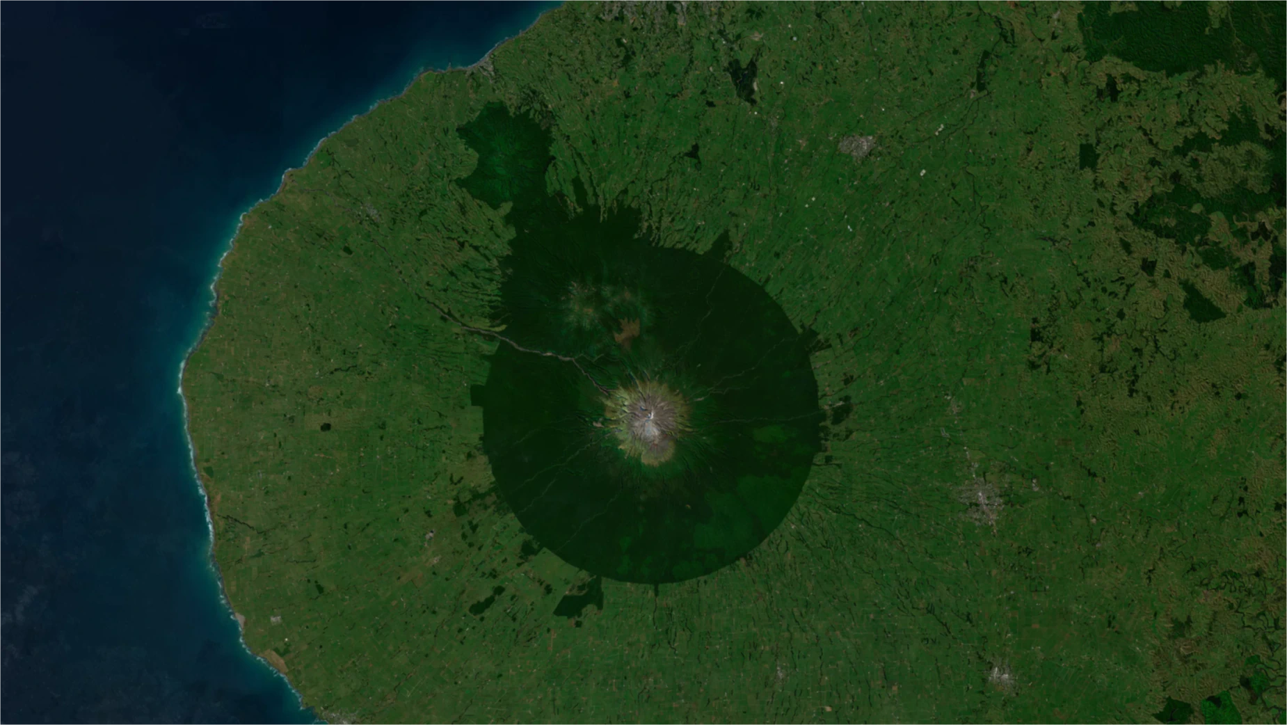 Satellite imagery: New Zealand Mt. Taranaki