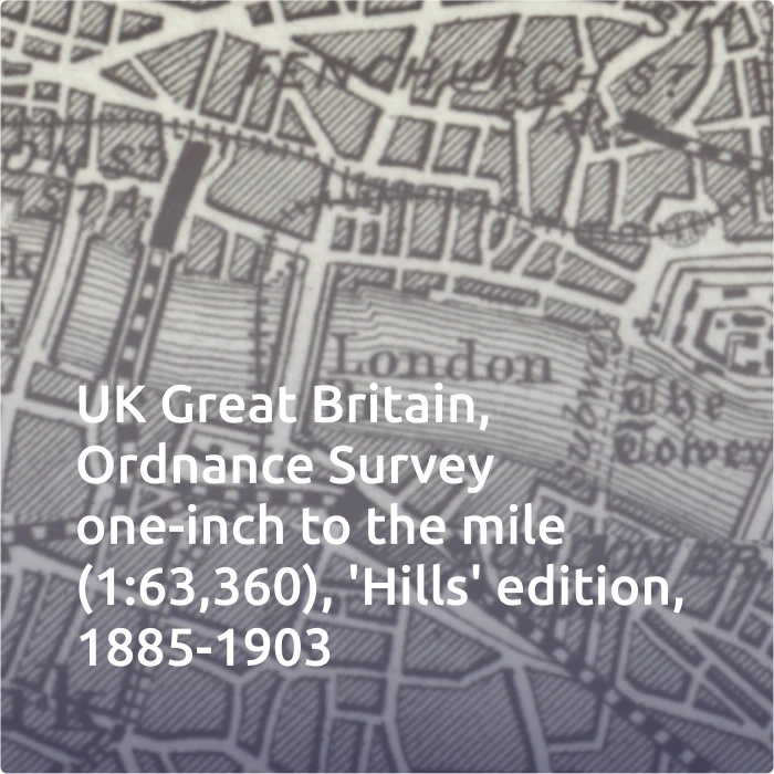 UK Great Britain, Ordinance Survey one-inch to the mile (1:63,360), 'Hills' 1885-1903