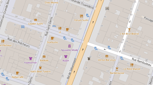 OpenStreetMap map of city