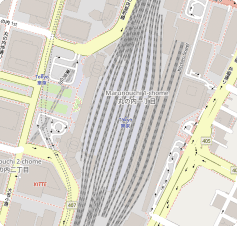 OpenStreetMap map of train station