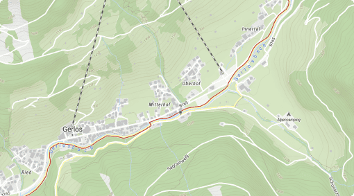 Cable car on Outdoor map