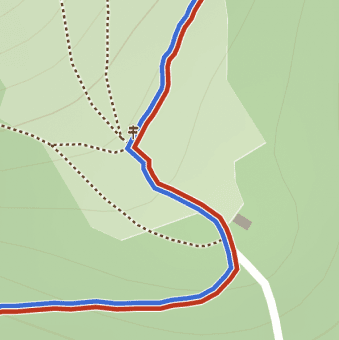 Hiking trails on Outdoor map