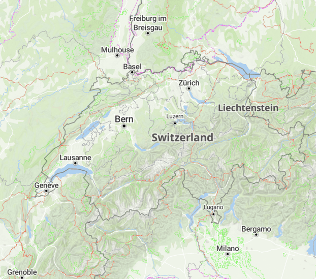 Outdoor map of Switzerland