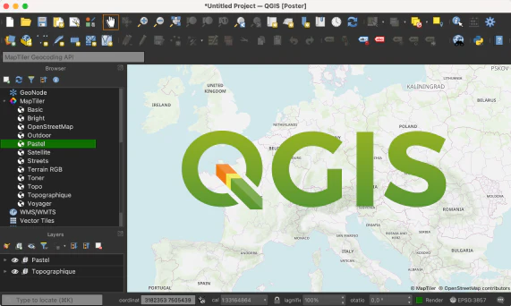 QGIS with MapTiler maps