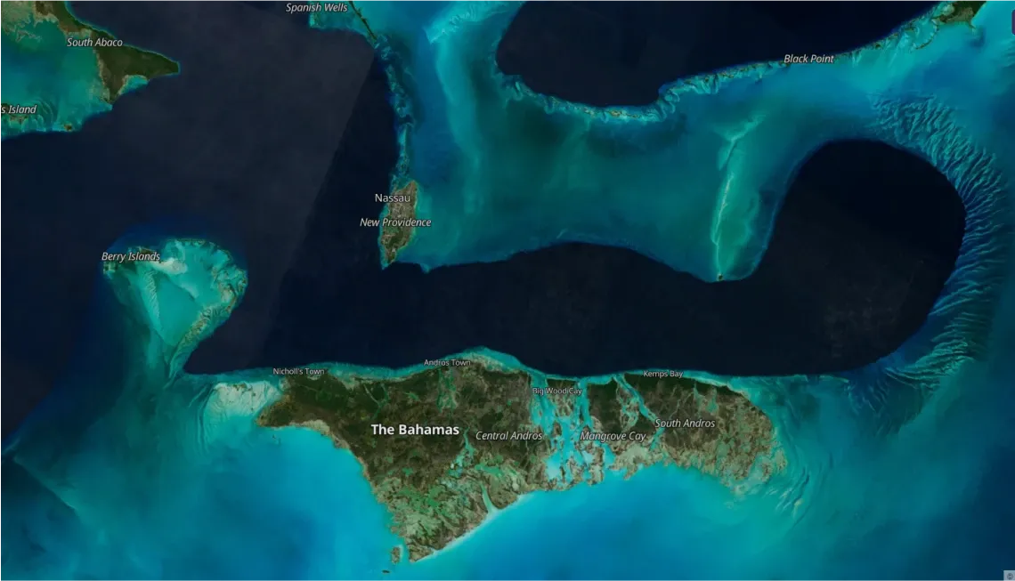 Satellite map of Bahamas