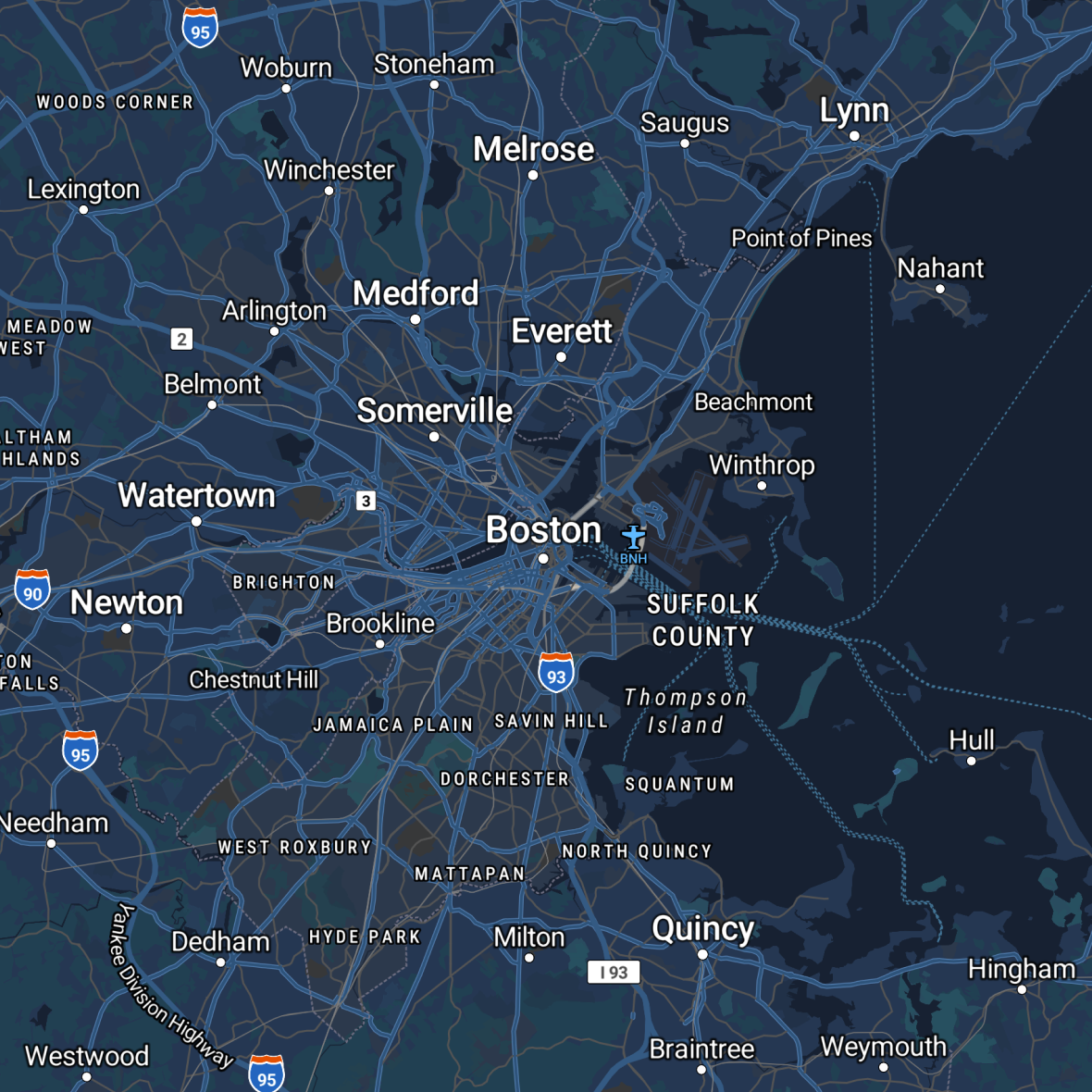 MapTiler's Streets Dark version