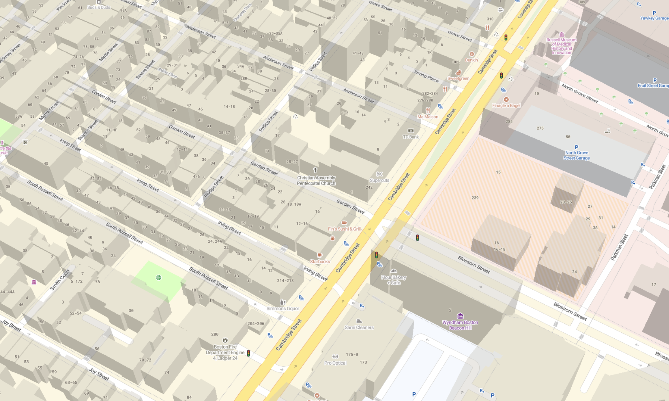 MapTiler's Streets style has lots of Local detail but still avoids overwhelming the user