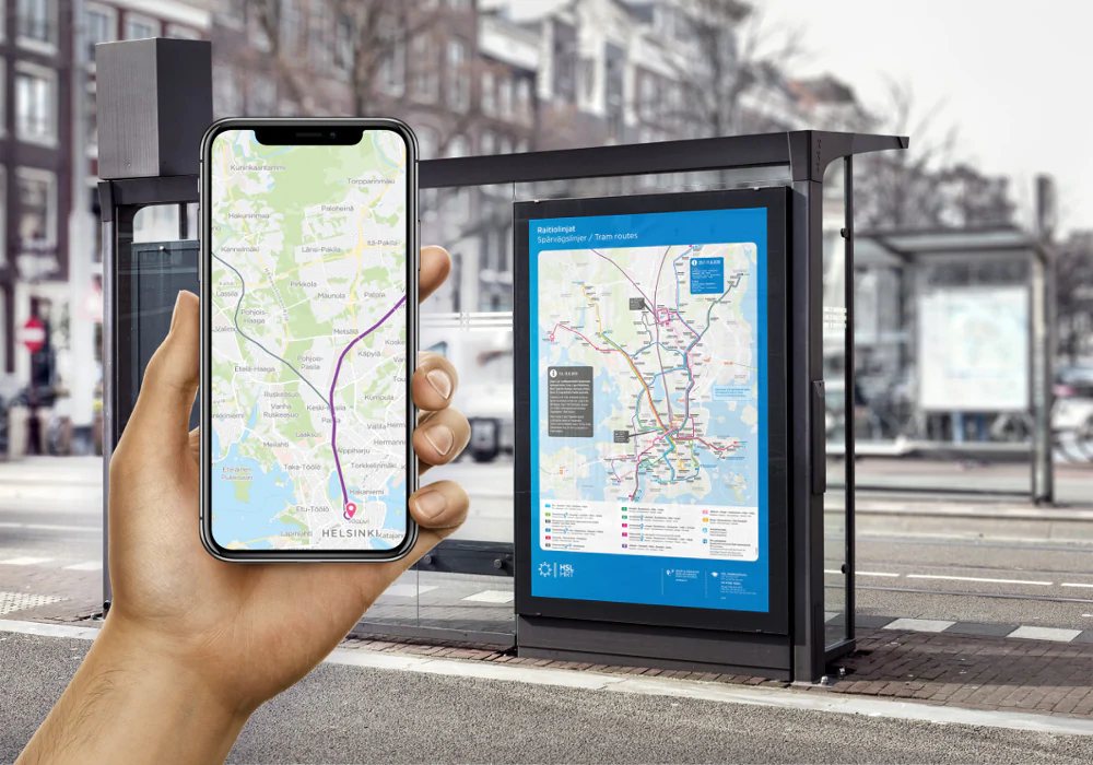 Transportation map application on the phone