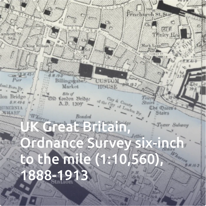 UK Great Britain Ordnance survay six-inch to the mile (1:10,560), 1888-1913