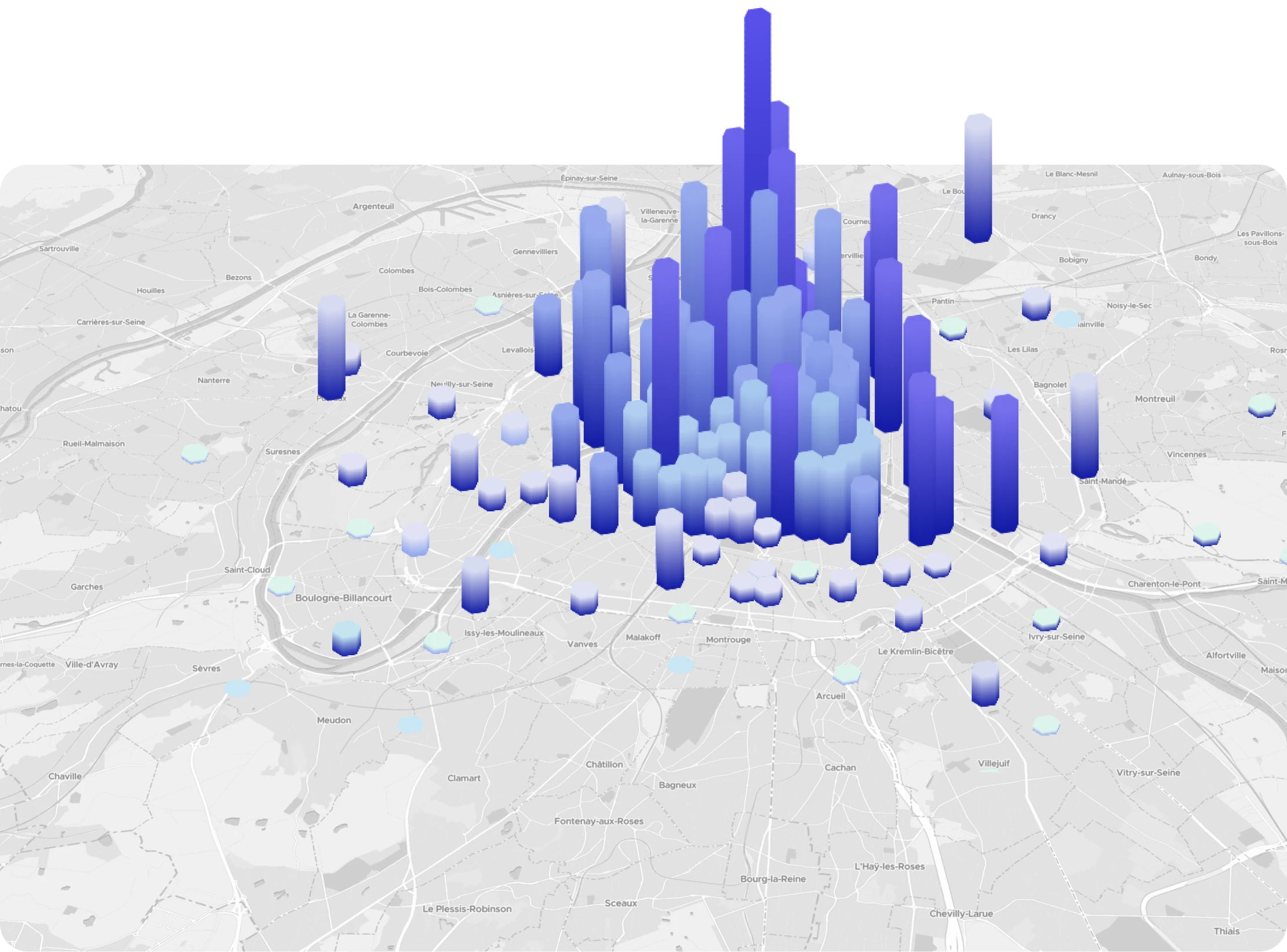Data visualization on a map