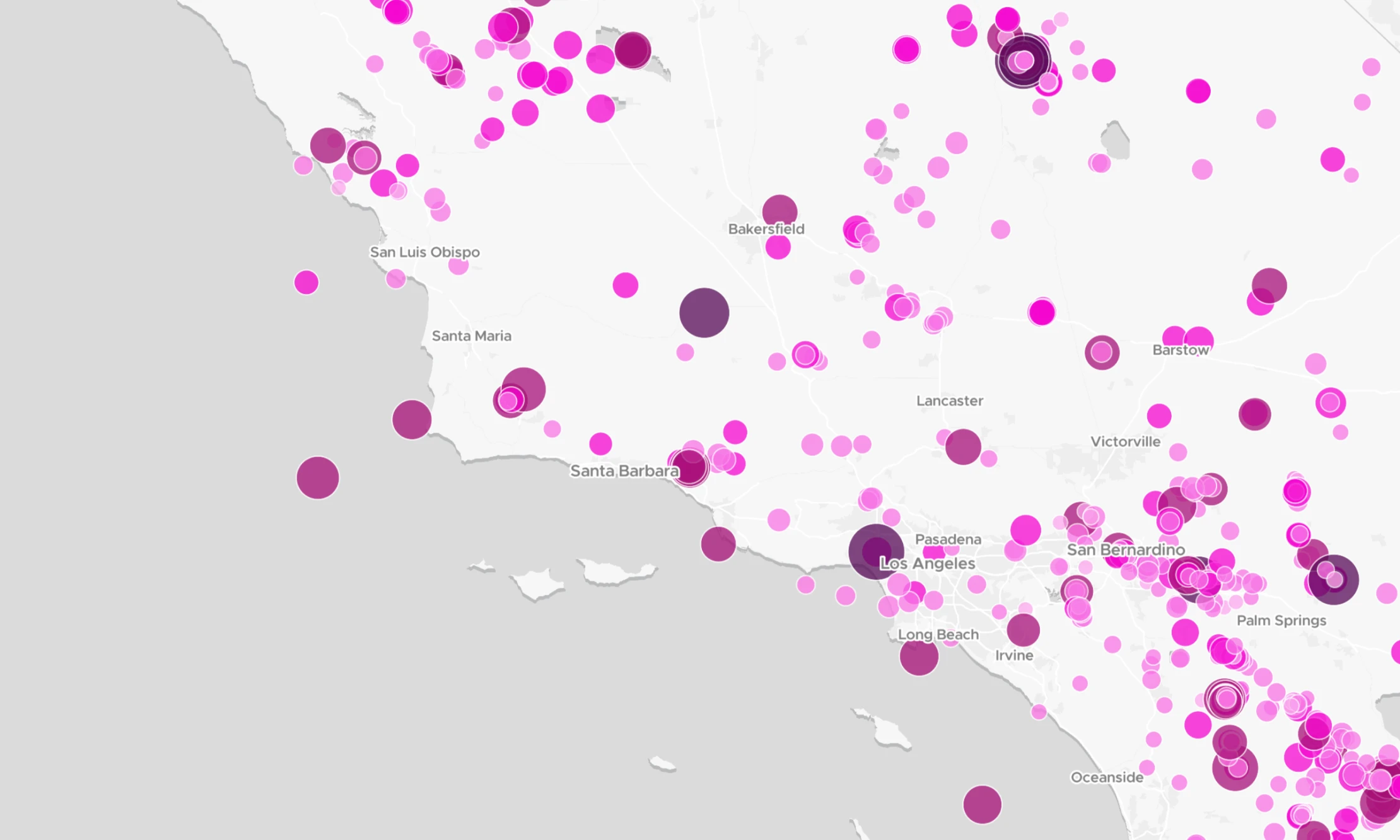 Earthquake points visualized on a basemap