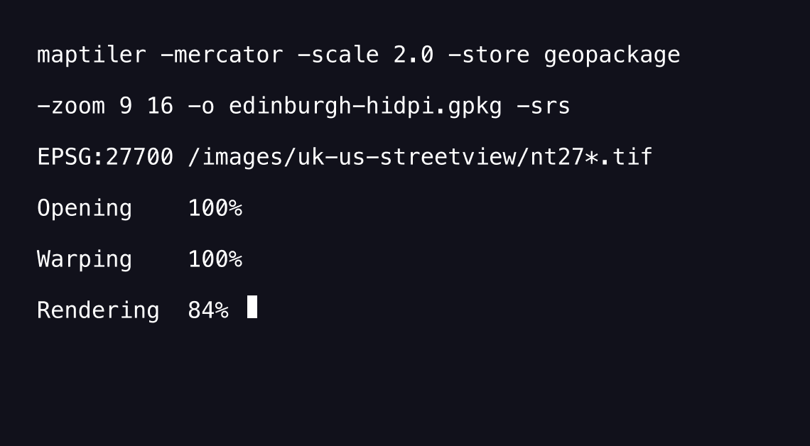 command line for uploading own geopackage data