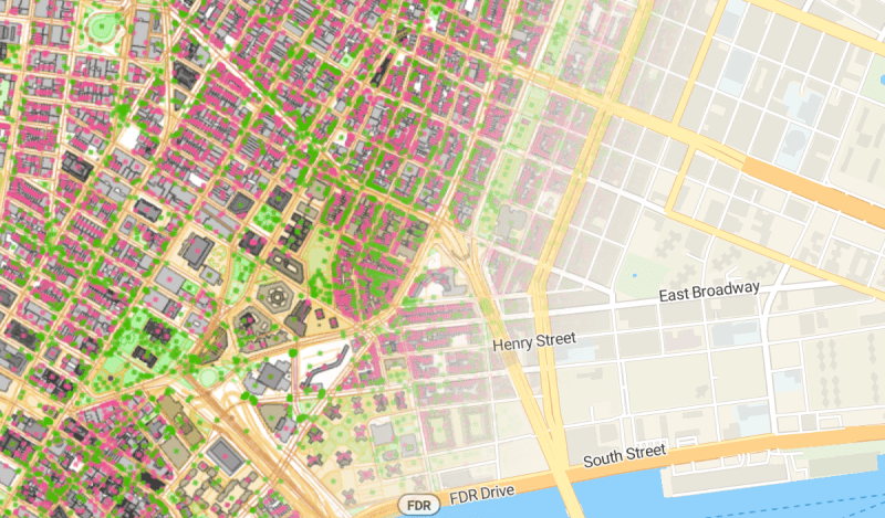 Street Map image with 3D buildings and rich information