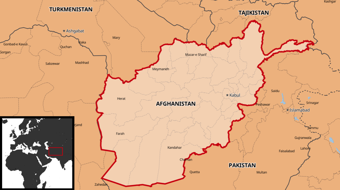 Mappa dell'Afghanistan per un notiziario televisivo
