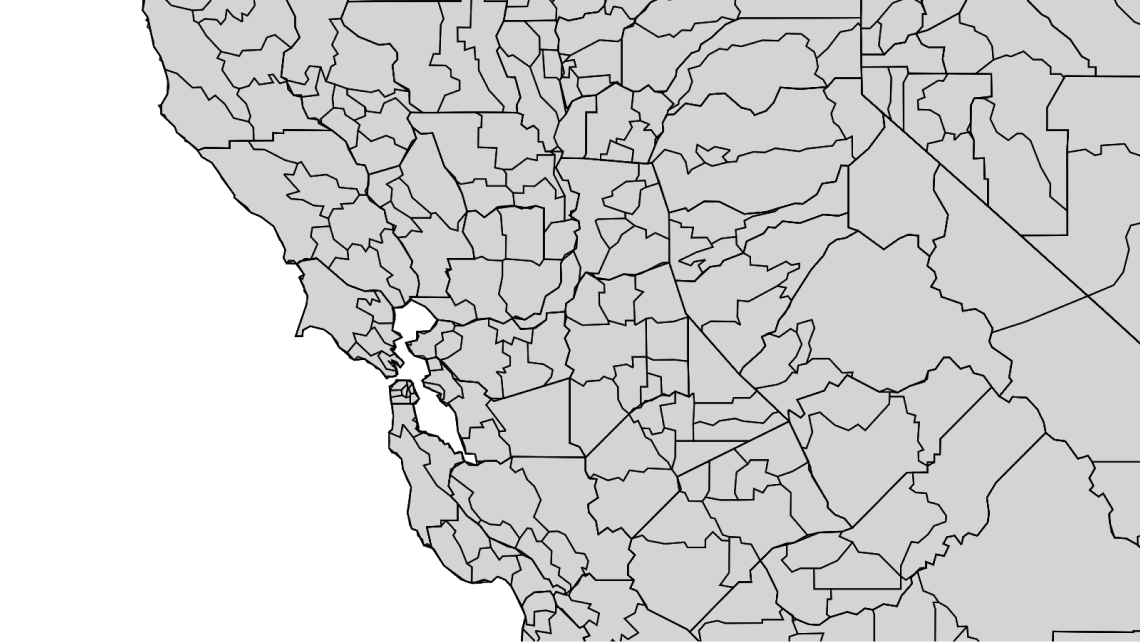 Mappa delle contee della California