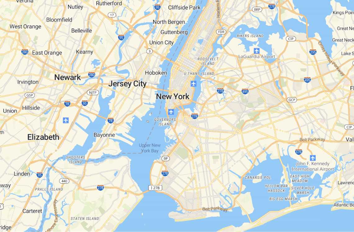 Precioso mapa de Nueva York