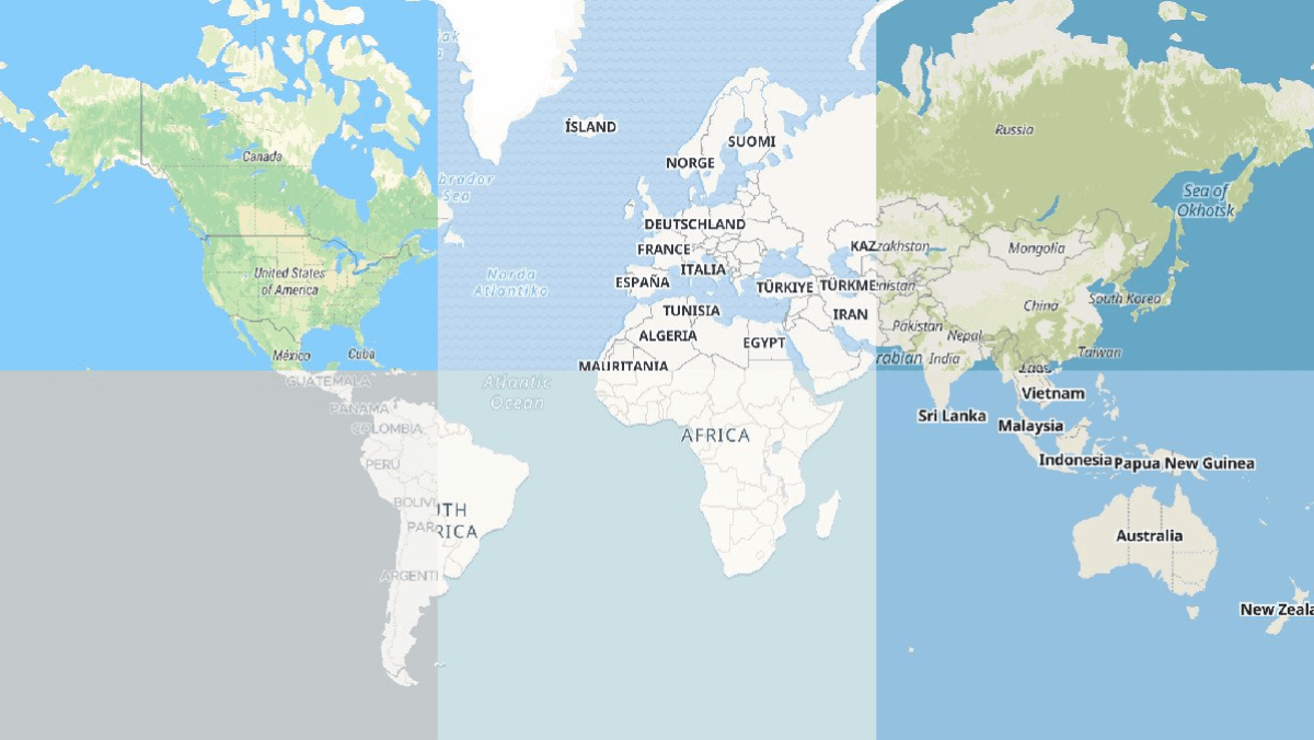 MapTiler Cloud banner image with various maps