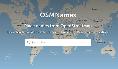 OSMNames: Place names data & geocoder image