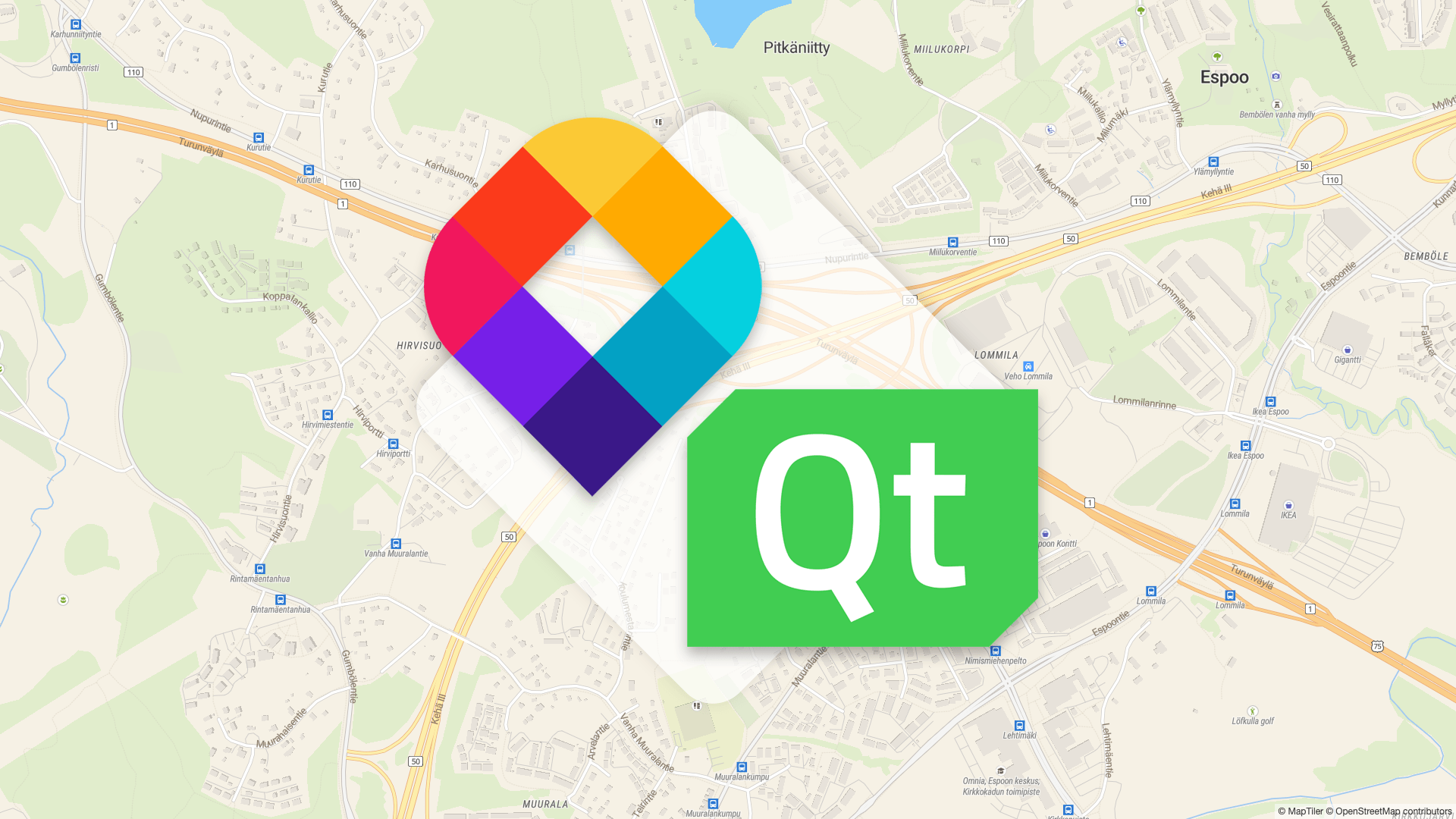 Using MapTiler maps inside Qt image
