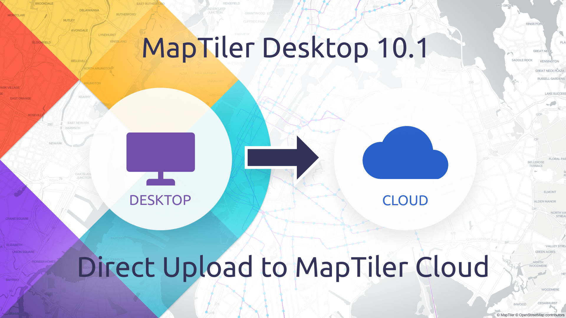 Caricare le mappe su Cloud con l'immagine di MapTiler Desktop 10.1