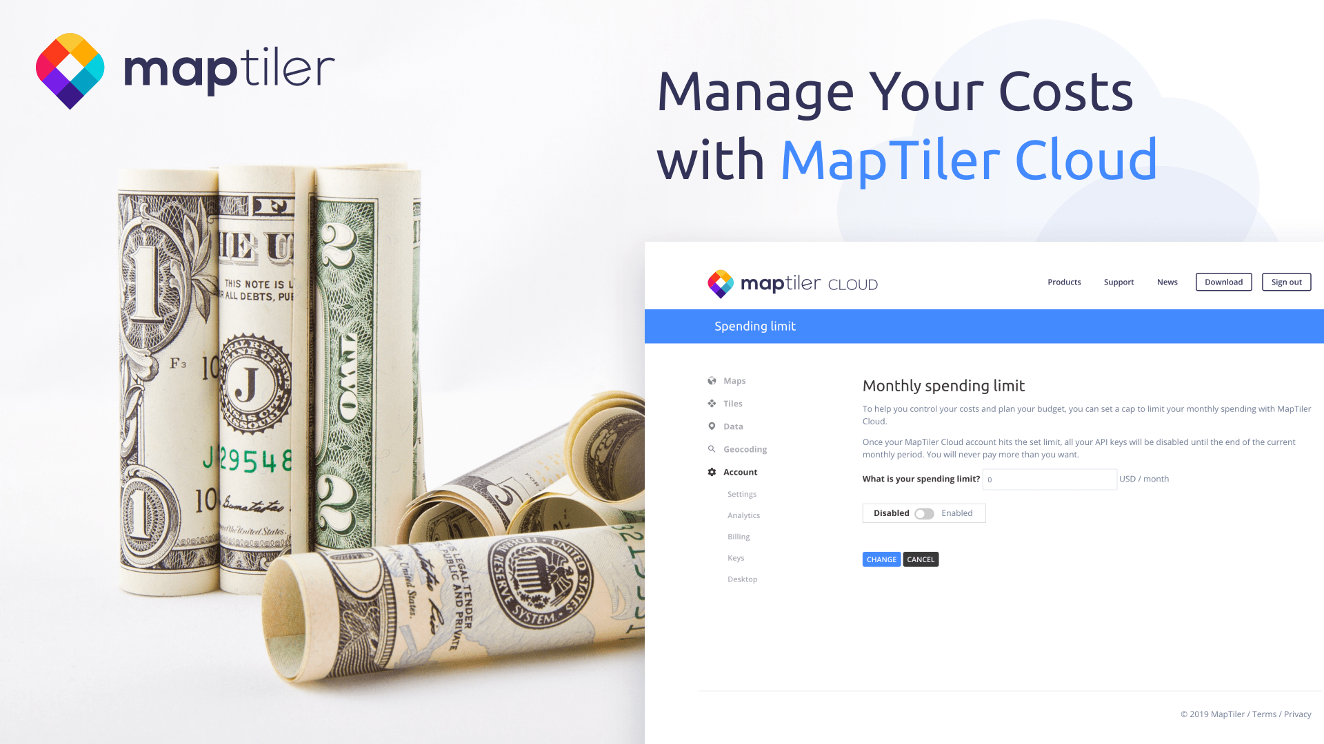 Gestite i vostri costi con MapTiler Cloud image