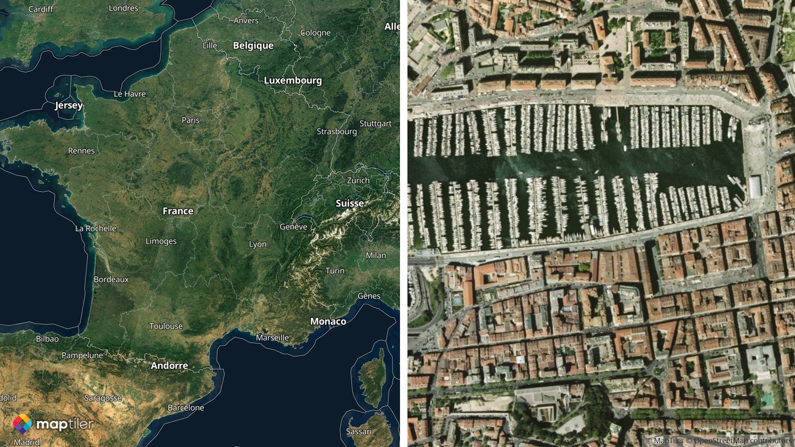 Mappa satellitare ad alta risoluzione della Francia