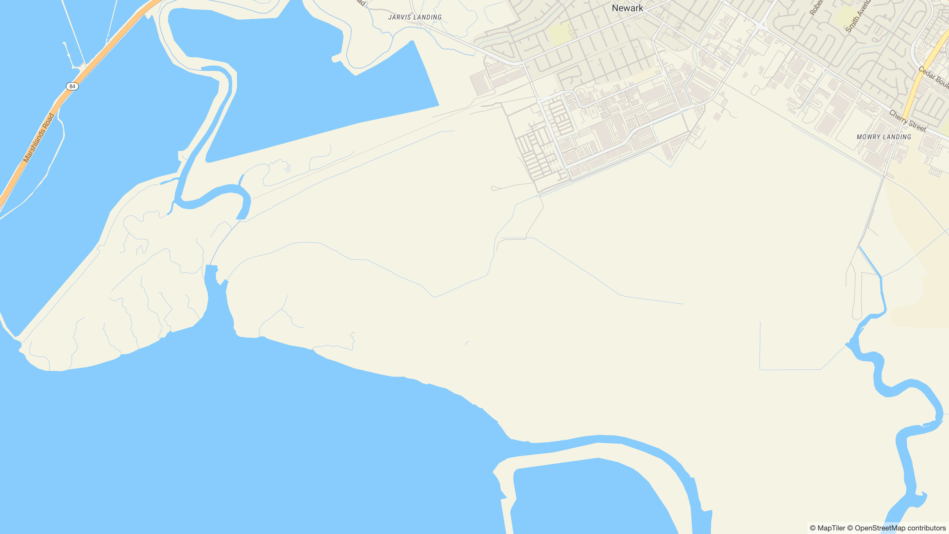 Salt ponds in the SF Bay Area are now visible in OpenMapTiles 3.12